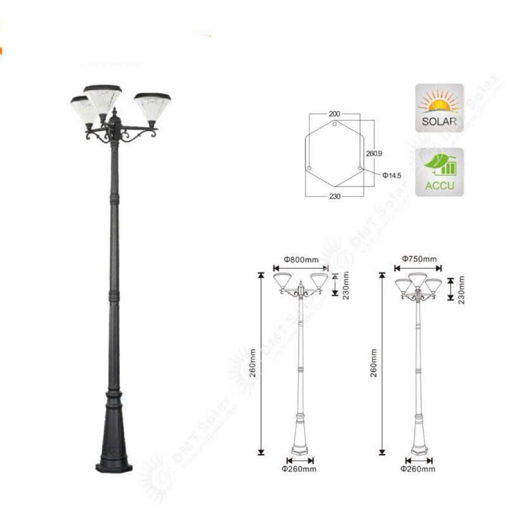 ĐÈN TRỤ CÔNG VIÊN 3 NGỌN-ĐÈN TRANG TRÍ-CV3037 - Ảnh 6